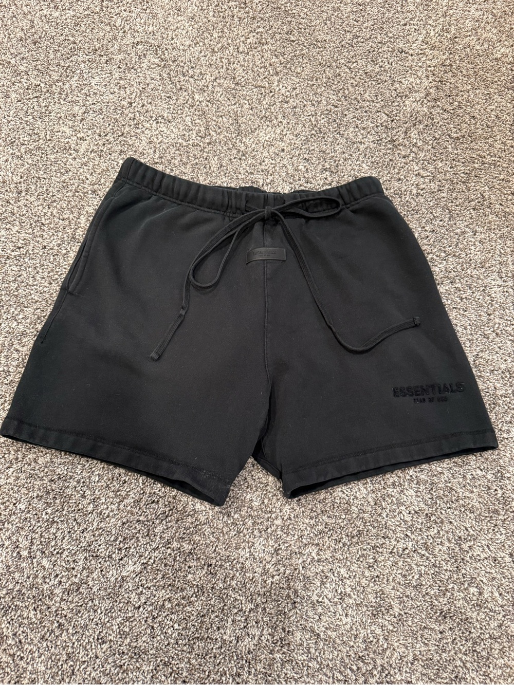Essentials Men’s Black Athletic Shorts with Drawstring